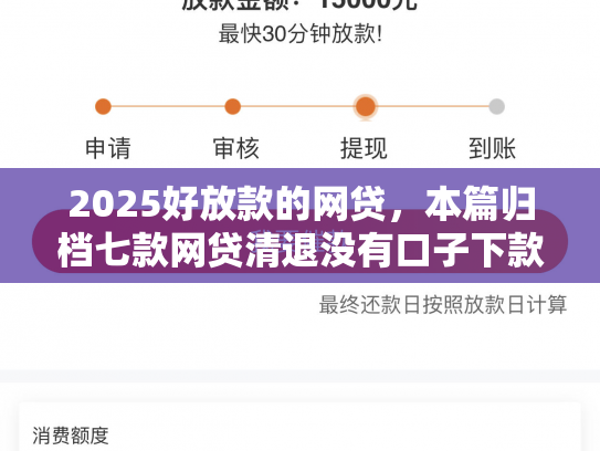 2025好放款的网贷，本篇归档七款网贷清退没有口子下款