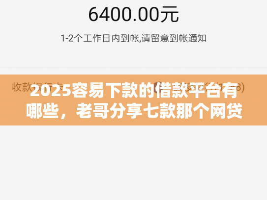 2025容易下款的借款平台有哪些，老哥分享七款那个网贷口子容易下款
