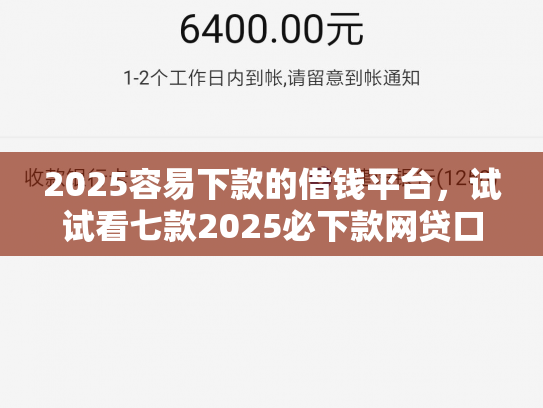 2025容易下款的借钱平台，试试看七款2025必下款网贷口子