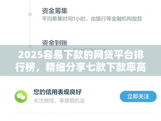 2025容易下款的网贷平台排行榜，精细分享七款下款率高的网贷口子及贷