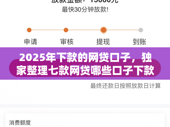 2025年下款的网贷口子，独家整理七款网贷哪些口子下款容易