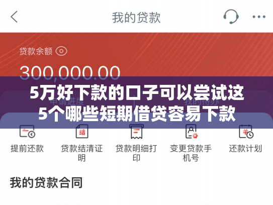 5万好下款的口子可以尝试这5个哪些短期借贷容易下款
