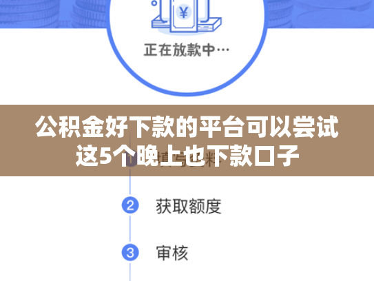 公积金好下款的平台可以尝试这5个晚上也下款口子