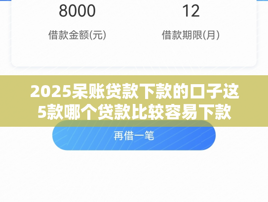 2025呆账贷款下款的口子这5款哪个贷款比较容易下款