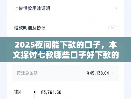 2025夜间能下款的口子，本文探讨七款哪些口子好下款的网贷