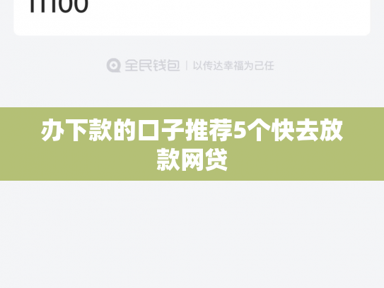 办下款的口子推荐5个快去放款网贷