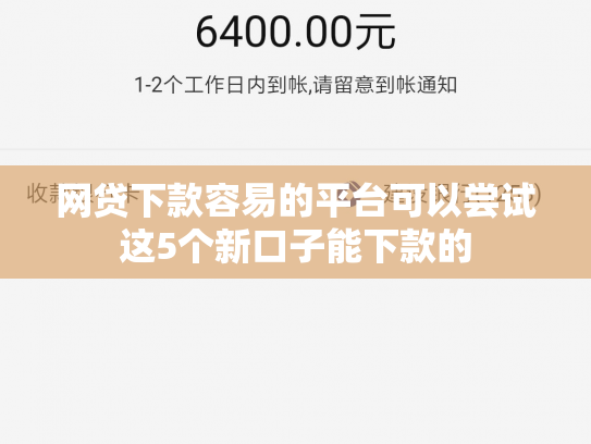 网贷下款容易的平台可以尝试这5个新口子能下款的