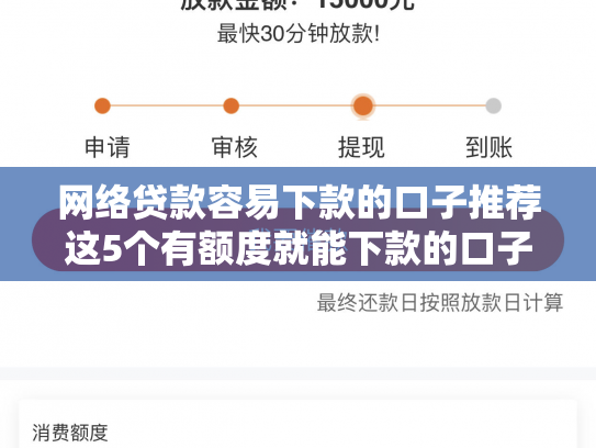 网络贷款容易下款的口子推荐这5个有额度就能下款的口子
