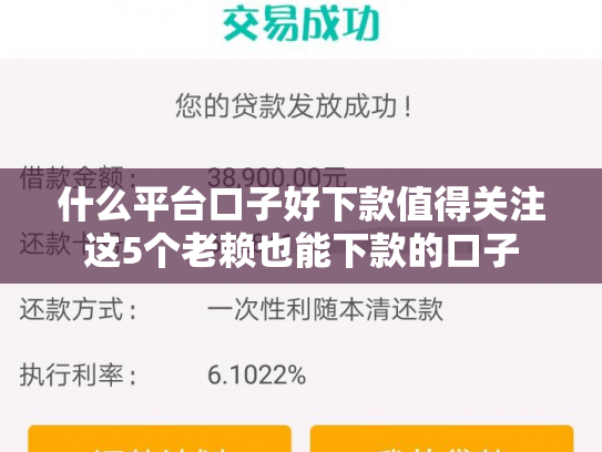 什么平台口子好下款值得关注这5个老赖也能下款的口子