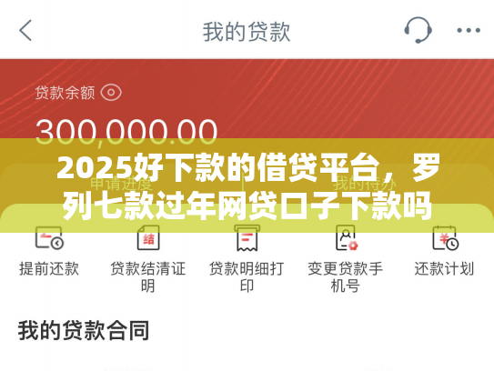 2025好下款的借贷平台，罗列七款过年网贷口子下款吗