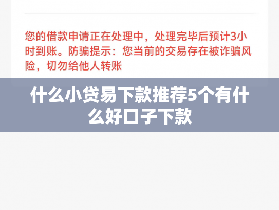 什么小贷易下款推荐5个有什么好口子下款