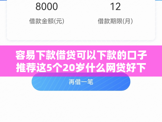 容易下款借贷可以下款的口子推荐这5个20岁什么网贷好下款