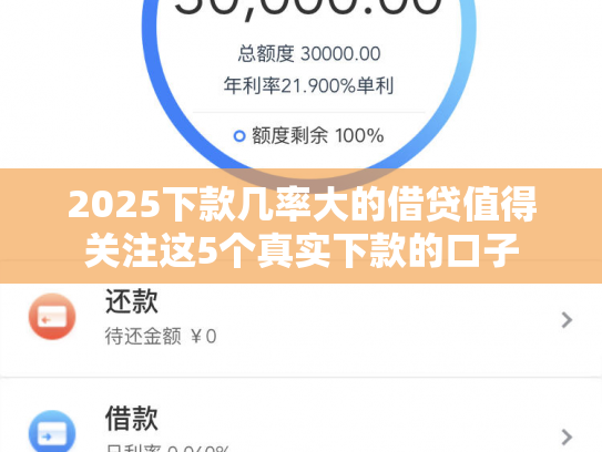 2025下款几率大的借贷值得关注这5个真实下款的口子