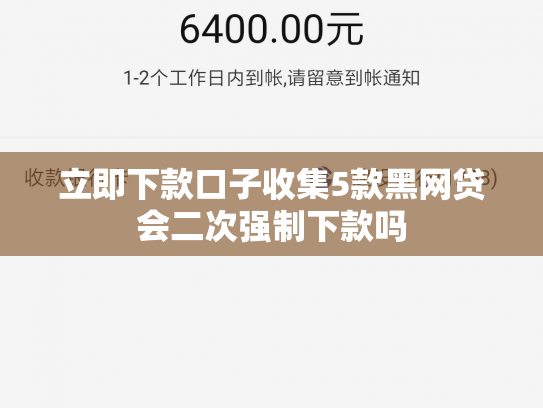 立即下款口子收集5款黑网贷会二次强制下款吗