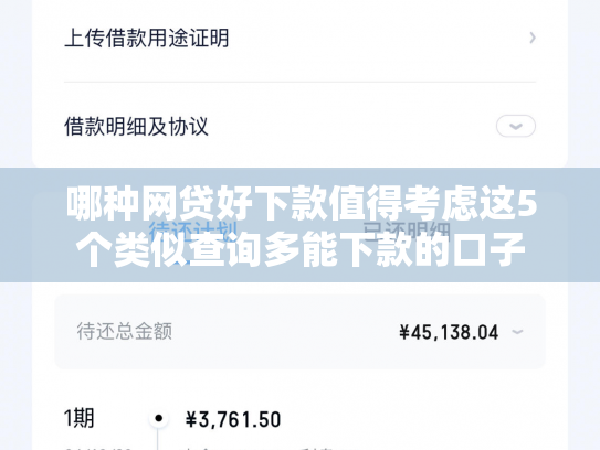 哪种网贷好下款值得考虑这5个类似查询多能下款的口子