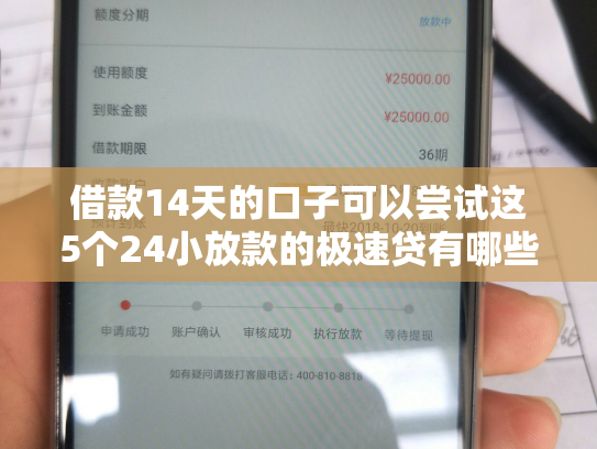 借款14天的口子可以尝试这5个24小放款的极速贷有哪些