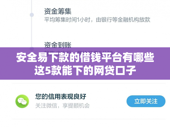 安全易下款的借钱平台有哪些这5款能下的网贷口子