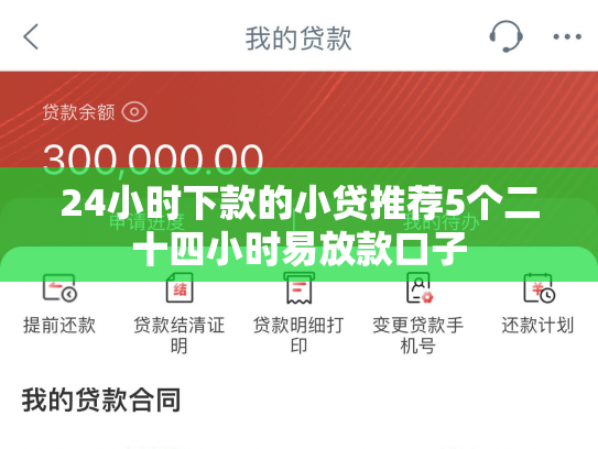 24小时下款的小贷推荐5个二十四小时易放款口子