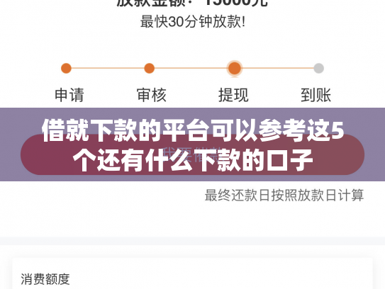 借就下款的平台可以参考这5个还有什么下款的口子