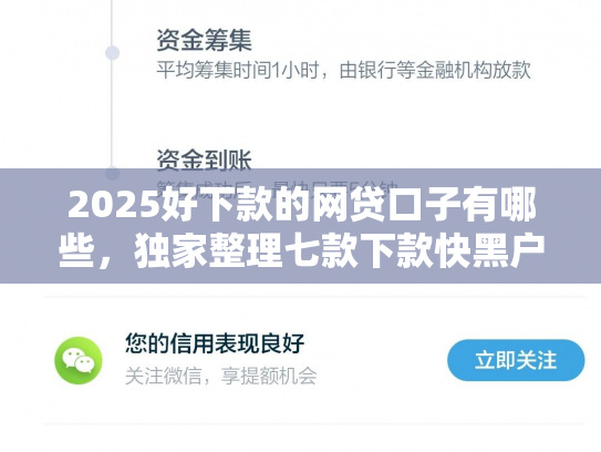 2025好下款的网贷口子有哪些，独家整理七款下款快黑户网贷口子
