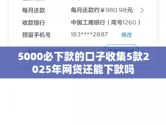 5000必下款的口子收集5款2025年网贷还能下款吗