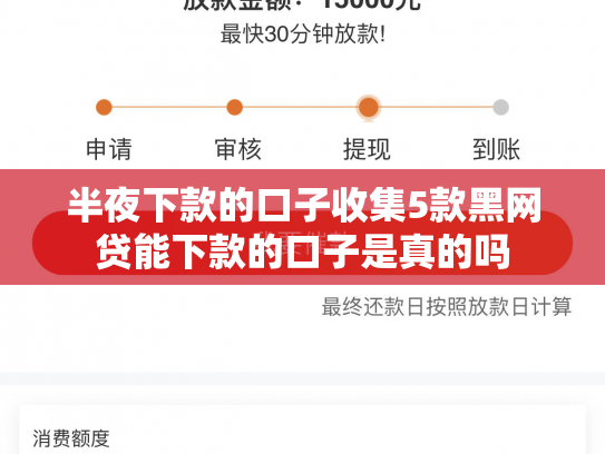 半夜下款的口子收集5款黑网贷能下款的口子是真的吗