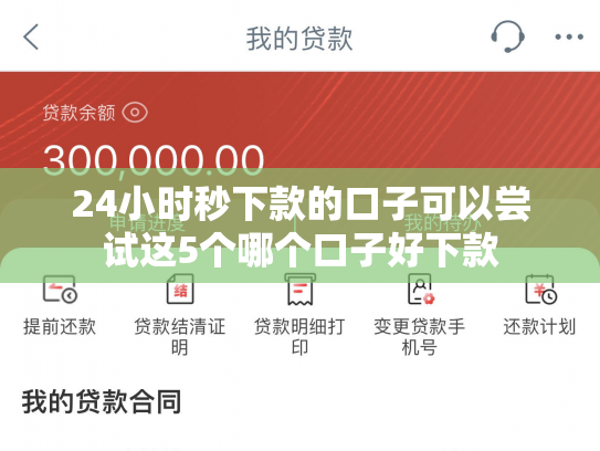 24小时秒下款的口子可以尝试这5个哪个口子好下款