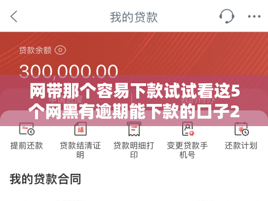 网带那个容易下款试试看这5个网黑有逾期能下款的口子2025