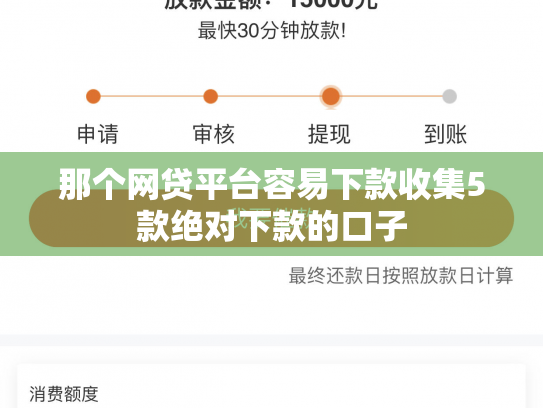 那个网贷平台容易下款收集5款绝对下款的口子