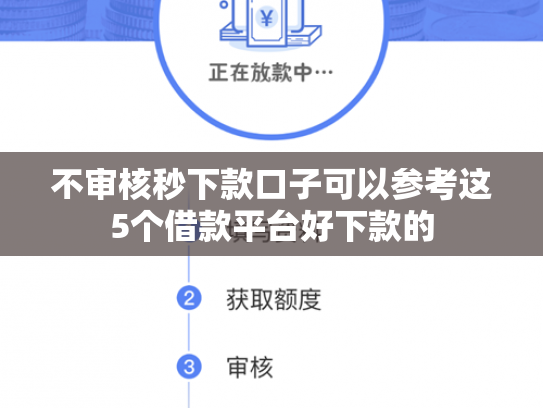 不审核秒下款口子可以参考这5个借款平台好下款的