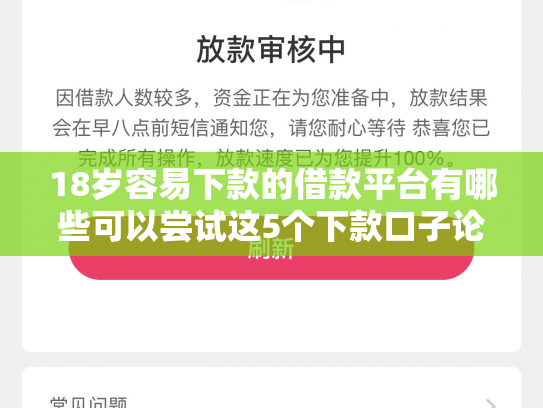 18岁容易下款的借款平台有哪些可以尝试这5个下款口子论坛2025