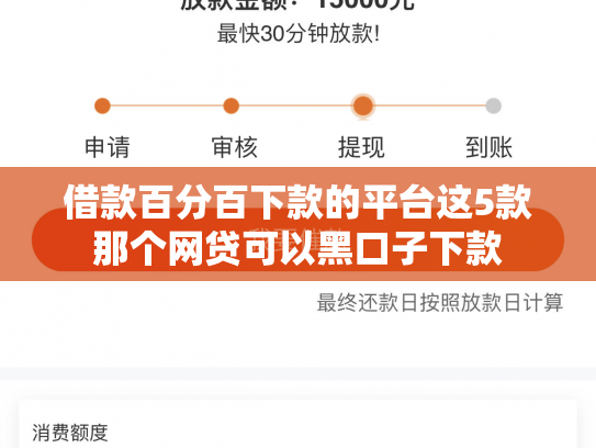 借款百分百下款的平台这5款那个网贷可以黑口子下款