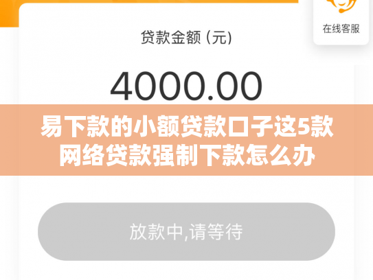 易下款的小额贷款口子这5款网络贷款强制下款怎么办