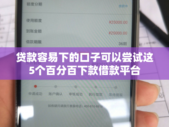 贷款容易下的口子可以尝试这5个百分百下款借款平台