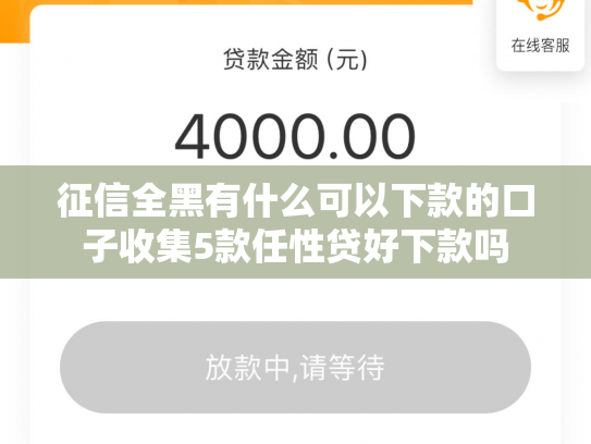 征信全黑有什么可以下款的口子收集5款任性贷好下款吗