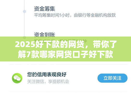 2025好下款的网贷，带你了解7款哪家网贷口子好下款