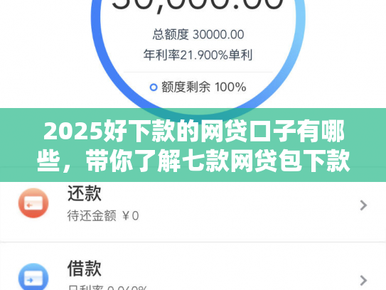 2025好下款的网贷口子有哪些，带你了解七款网贷包下款的口子