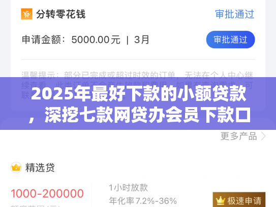 2025年最好下款的小额贷款，深挖七款网贷办会员下款口子
