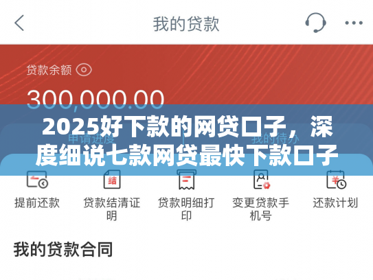 2025好下款的网贷口子，深度细说七款网贷最快下款口子