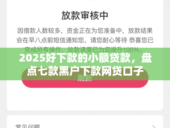 2025好下款的小额贷款，盘点七款黑户下款网贷口子