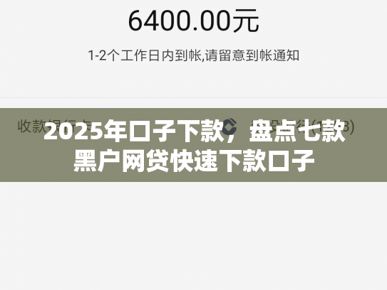 2025年口子下款，盘点七款黑户网贷快速下款口子