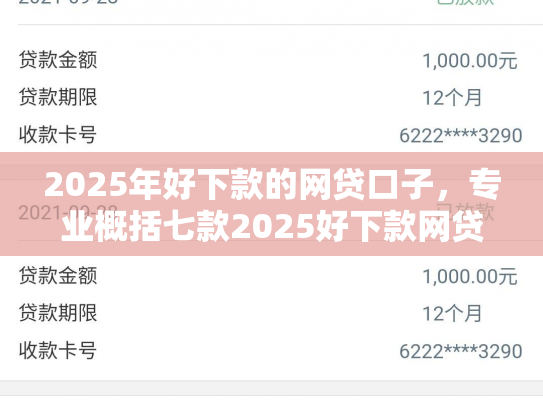 2025年好下款的网贷口子，专业概括七款2025好下款网贷口子