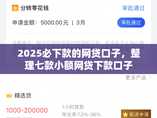 2025必下款的网贷口子，整理七款小额网贷下款口子