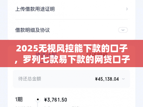 2025无视风控能下款的口子，罗列七款易下款的网贷口子下载