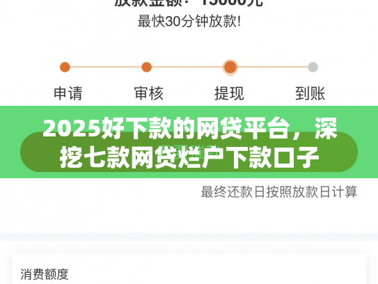 2025好下款的网贷平台，深挖七款网贷烂户下款口子