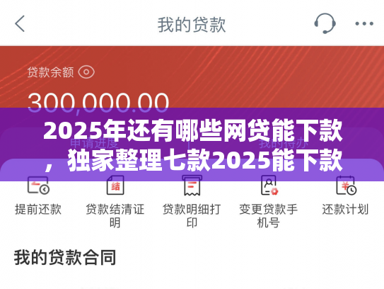 2025年还有哪些网贷能下款，独家整理七款2025能下款网贷口子