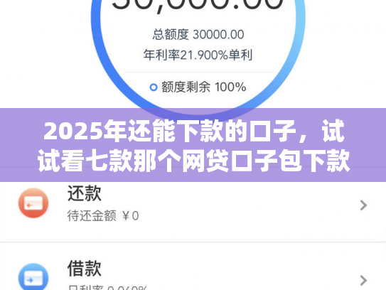 2025年还能下款的口子，试试看七款那个网贷口子包下款
