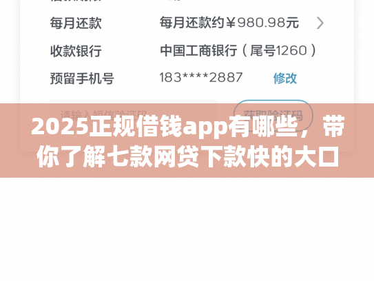 2025正规借钱app有哪些，带你了解七款网贷下款快的大口子