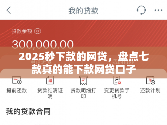 2025秒下款的网贷，盘点七款真的能下款网贷口子