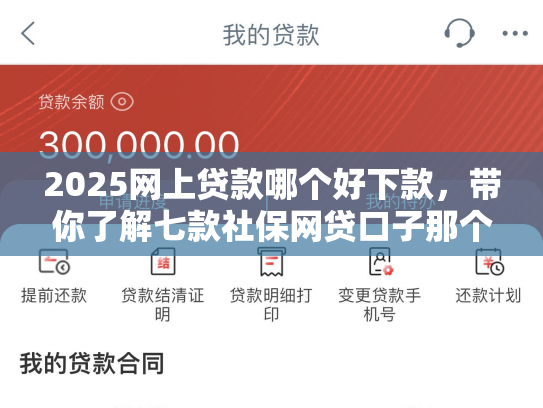 2025网上贷款哪个好下款，带你了解七款社保网贷口子那个下款快
